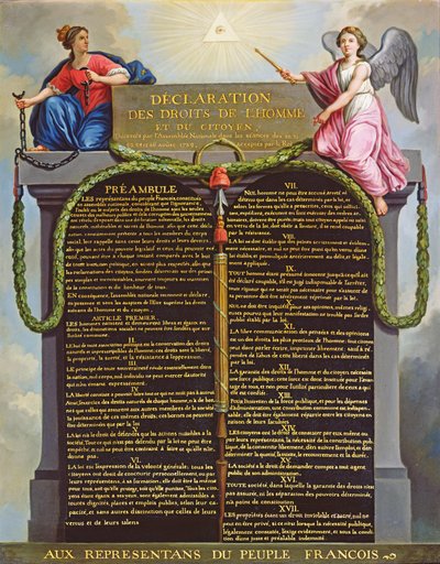 Declaración de los Derechos del Hombre y del Ciudadano, 1789 de French School